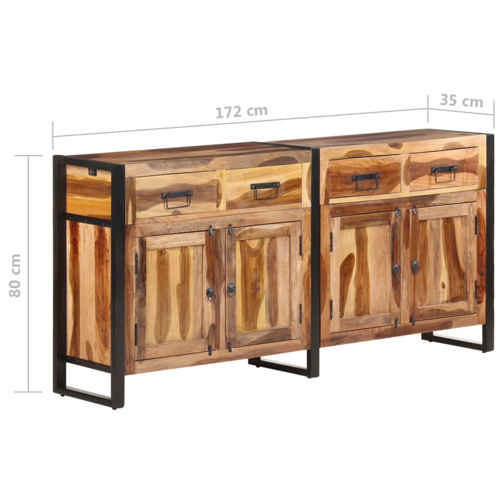 Sideboard 172x35x80 cm Solid Acacia Wood with Honey Finish